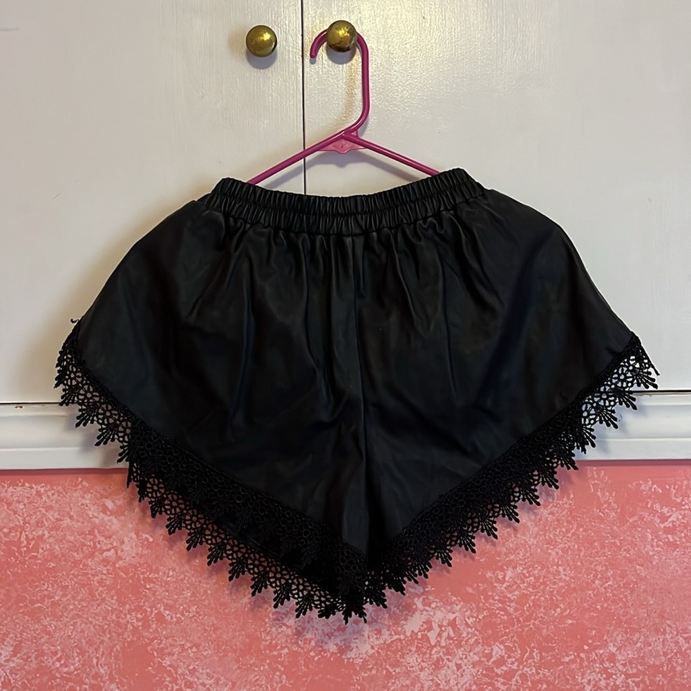 Super cute faux leather festival shorts